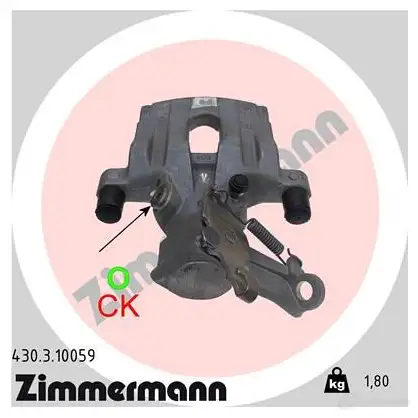 Тормозной суппорт ZIMMERMANN 430310059 906816 5WLTS 2