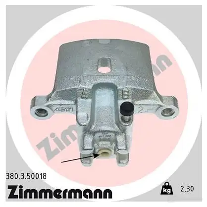 Тормозной суппорт ZIMMERMANN 380350018 4KO PD6 906334 изображение 0