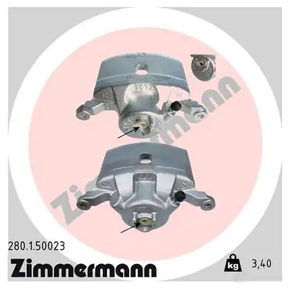 Тормозной суппорт ZIMMERMANN 1V0I T1F 906005 280150023 изображение 0