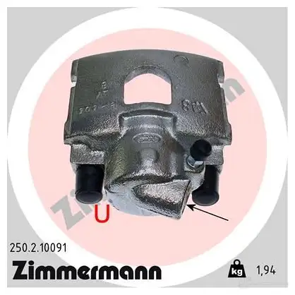 Тормозной суппорт ZIMMERMANN 250210091 RFJ3 M71 905873 изображение 0