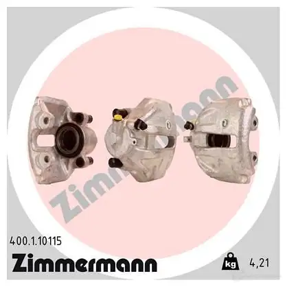 Тормозной суппорт ZIMMERMANN F QXD3 400110115 906356 изображение 0
