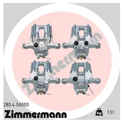 Тормозной суппорт ZIMMERMANN 906080 12B 3O 280450000 изображение 0