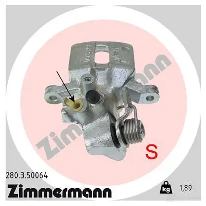 Тормозной суппорт ZIMMERMANN 280350064 906027 N6 Y16