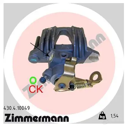 Тормозной суппорт ZIMMERMANN 430410049 S4 UWH 906831