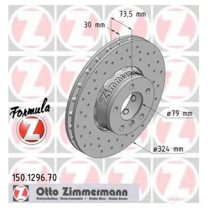 Тормозной диск ZIMMERMANN 150129670 1423291504 S JT14 изображение 0