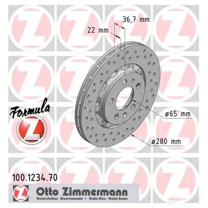 Тормозной диск ZIMMERMANN ZISR8H L 100123470 903912