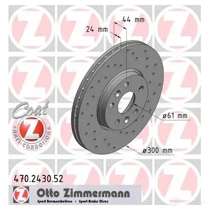 Тормозной диск ZIMMERMANN 470243052 S6 ZO2 907104