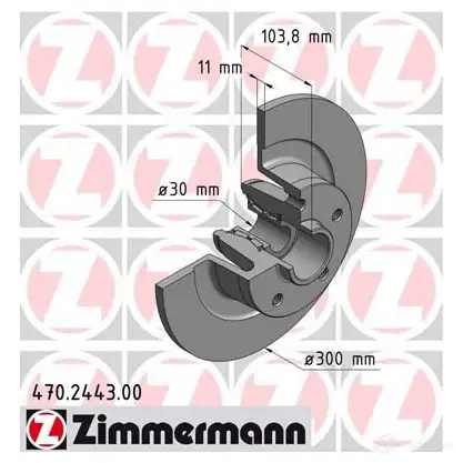 Тормозной диск ZIMMERMANN 470244300 907121 E6 ROV изображение 0