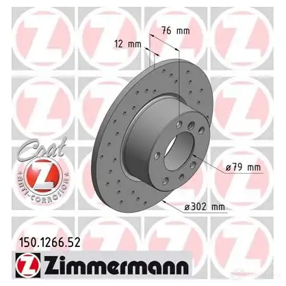 Тормозной диск ZIMMERMANN 6G4ZR 54 904294 150126652