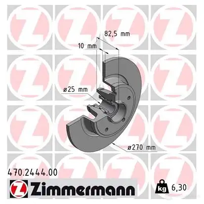 Тормозной диск ZIMMERMANN Z64 DOM 907122 470244400 изображение 0