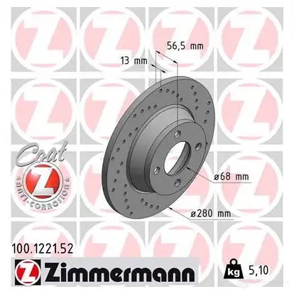 Тормозной диск ZIMMERMANN 903887 A B3SY 100122152