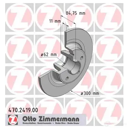 Тормозной диск ZIMMERMANN 470241900 907091 HF 89D изображение 0