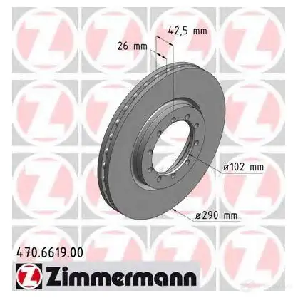 Тормозной диск ZIMMERMANN 7H8 9I 470661900 907146 изображение 0