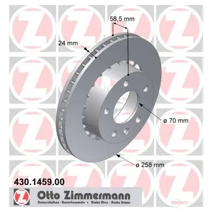 Тормозной диск ZIMMERMANN 906661 430145900 O7EKJ7 9
