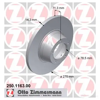 Тормозной диск ZIMMERMANN 250116300 L14CO PG 905772 изображение 0