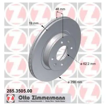 Тормозной диск ZIMMERMANN 7A J1D3 285350500 1423291533