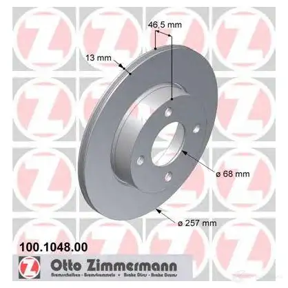 Тормозной диск ZIMMERMANN 1423291484 GT C3VRP 100104800