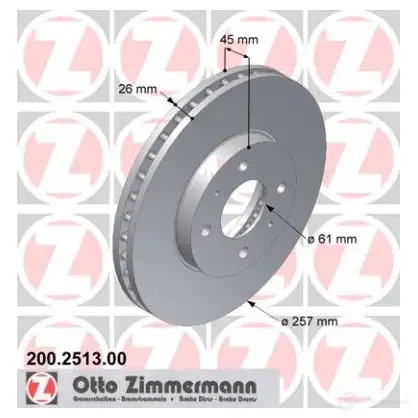 Тормозной диск ZIMMERMANN 904686 200251300 SMN18 6I