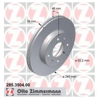 Тормозной диск ZIMMERMANN 1423291532 S 7A8T 285350400