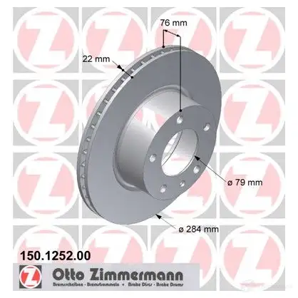 Тормозной диск ZIMMERMANN 904277 150125200 908XP Y