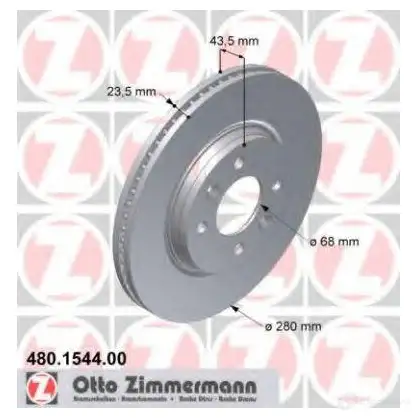 Тормозной диск ZIMMERMANN 480154400 1423291576 ZQY2 Z5S