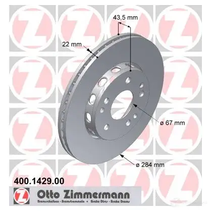 Тормозной диск ZIMMERMANN 400142900 4 63O7 906403