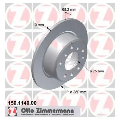 Тормозной диск ZIMMERMANN X PV12 150114000 904276