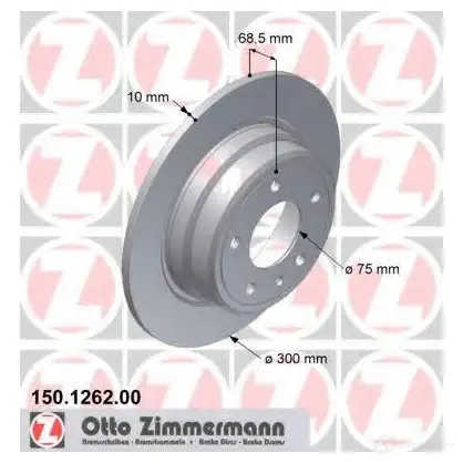 Тормозной диск ZIMMERMANN 904290 P9 9JX 150126200