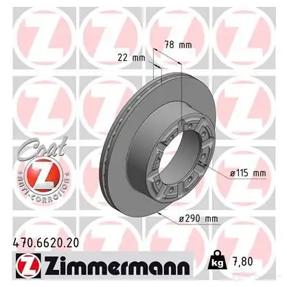 Тормозной диск ZIMMERMANN 907147 GM VGT 470662020 изображение 0