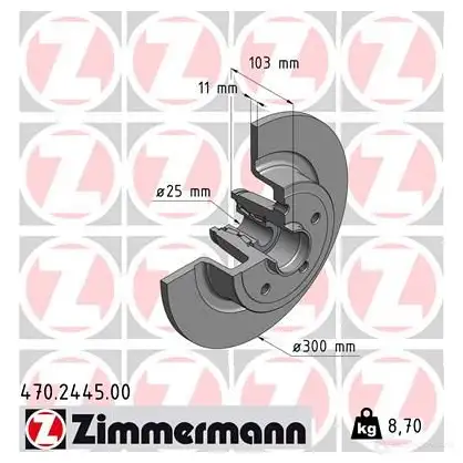 Тормозной диск ZIMMERMANN 907123 470244500 K 5MD6KX