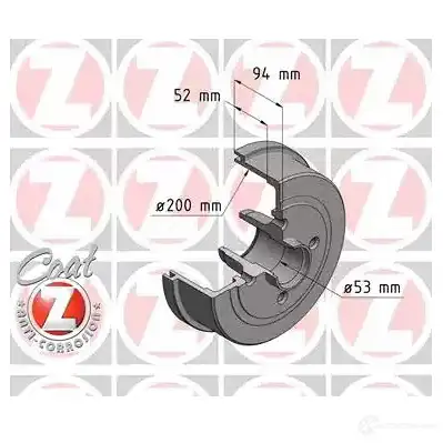 Тормозной барабан ZIMMERMANN 430178600 ZJ679 O 906732