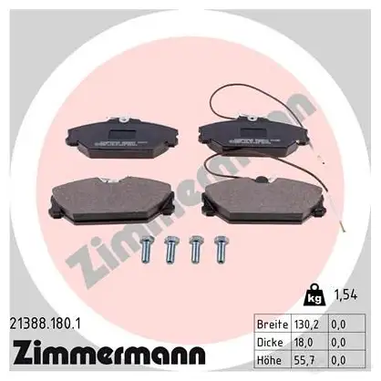 Тормозные колодки, комплект ZIMMERMANN 904918 2 0919 21388 213881801