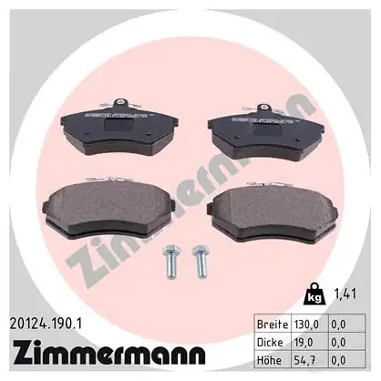 Тормозные колодки, комплект ZIMMERMANN BKMEX 201241901 2 0124 904731
