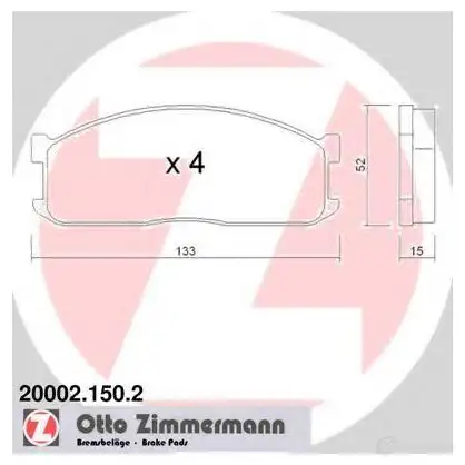 Тормозные колодки, комплект ZIMMERMANN 904728 LHFVMXY 200021502 20 002 изображение 0