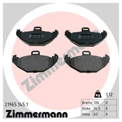 Тормозные колодки, комплект ZIMMERMANN 905054 219651451 21965 2196 4