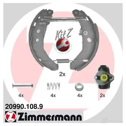 Тормозные колодки барабанные комплект ZIMMERMANN 904820 209901089 2B61 ED