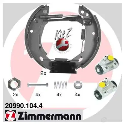 Барабанные тормозные колодки, комплект ZIMMERMANN 904804 209901044 1 QHWHV8 изображение 0