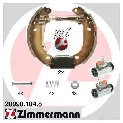Тормозные колодки барабанные комплект ZIMMERMANN 0ZC ABPD 209901048 904807