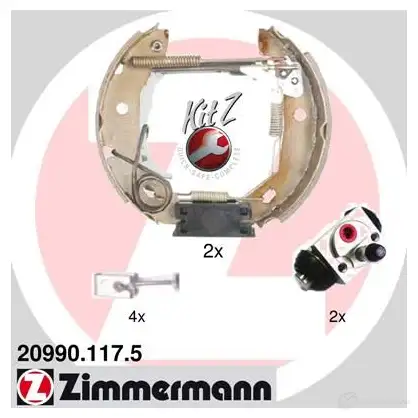 Тормозные колодки барабанные комплект ZIMMERMANN X9AJ SS 209901175 904835