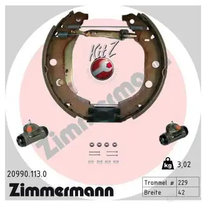 Тормозные колодки барабанные комплект ZIMMERMANN 209901130 MN7 LQK 904826 изображение 0