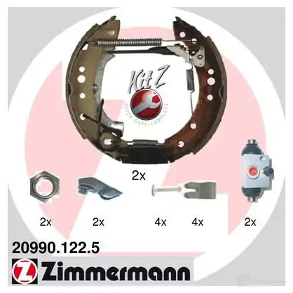 Тормозные колодки барабанные комплект ZIMMERMANN 014 N36N 209901225 904845