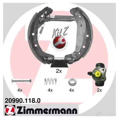 Тормозные колодки барабанные комплект ZIMMERMANN 209901180 T0CJS 1F 904839