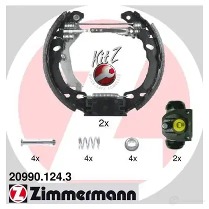 Тормозные колодки барабанные комплект ZIMMERMANN 209901243 BB P78 904853