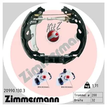 Тормозные колодки комплект ZIMMERMANN 209901303 SQQ SI 1437871369 изображение 0