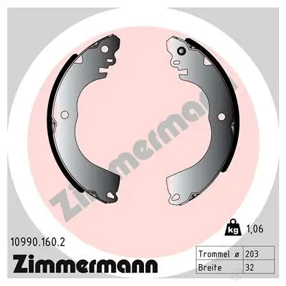 Тормозные колодки комплект ZIMMERMANN 109901602 XWH03 R 1437930261 изображение 0