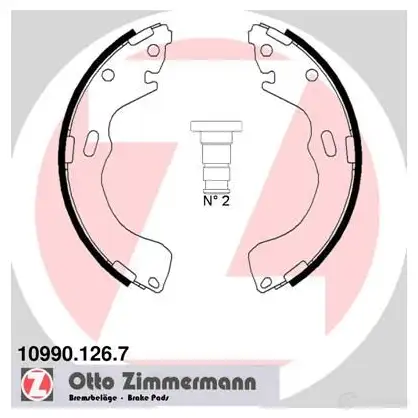Барабанные тормозные колодки, комплект ZIMMERMANN 109901267 L9 8M0 904162 изображение 0