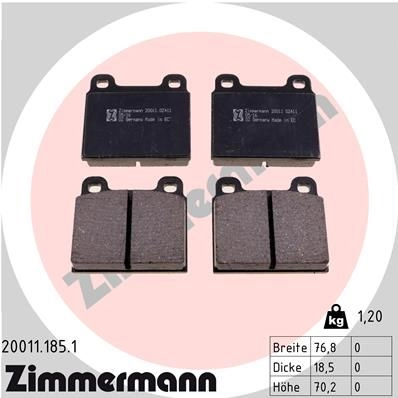 Тормозные колодки комплект ZIMMERMANN 200111851 200 11 904730 OMENM