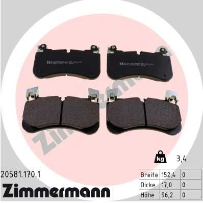 Тормозные колодки комплект ZIMMERMANN 3F0I V 1439902462 205811701