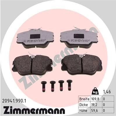 Тормозные колодки комплект ZIMMERMANN 209419901 2094 1 1424850105 8KF5NJQ изображение 0