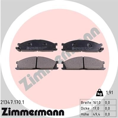Тормозные колодки комплект ZIMMERMANN 213471701 904912 2134 7 21348